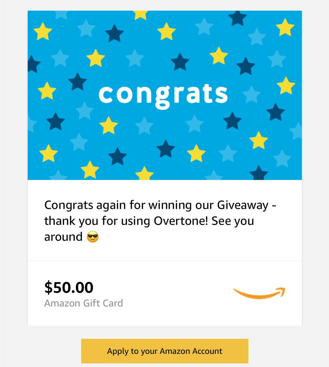 Thank you soooo much <a href="/OvertoneApp/">OVERTONE</a> for the giveaway prize!