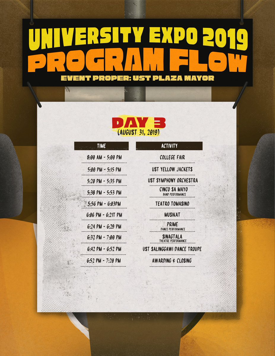 USTofad's tweet image. Line-up of Thomasian Performers for the 2019 Byaheng USTe. 🐯

#2019ByahengUSTe
#CSCFartherAndFurther
#GoUSTET
#2019UniversityExpo