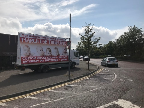 PreciousLifeCom's tweet photo. Our #MarchfortheirLives Billboard trucks were spotted in Millfield yesterday and at Sprucefield and Moira today! If you spot them send us in a photo!
#SaveTheDate to #SaveTheirFate!
#FightBack #NotInOurName https://t.co/xU9iGR7jZu
