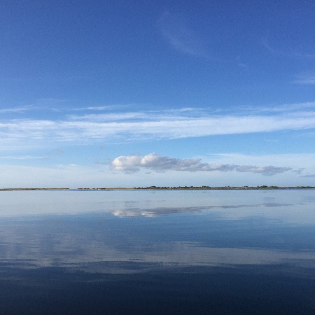 A calm morning on the Pond, looking south toward the barrier beach. 

#greatpondfoundation #edgartowngreatpond #edgartown #marthasvineyard #MV #naturalmassachusetts #clouds #reflection #barrierbeach #pond #waterquality