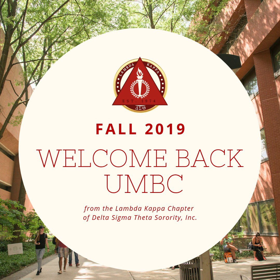LK_Deltas's tweet photo. The Lambda Kappa Chapter of Delta Sigma Theta Sorority, Inc. would like to officially welcome the UMBC community back to school! We wish you all peace and success in this upcoming semester, and hope to see you at Involvement Fest next Wednesday, 9/4. https://t.co/UYq8u7LTBy
