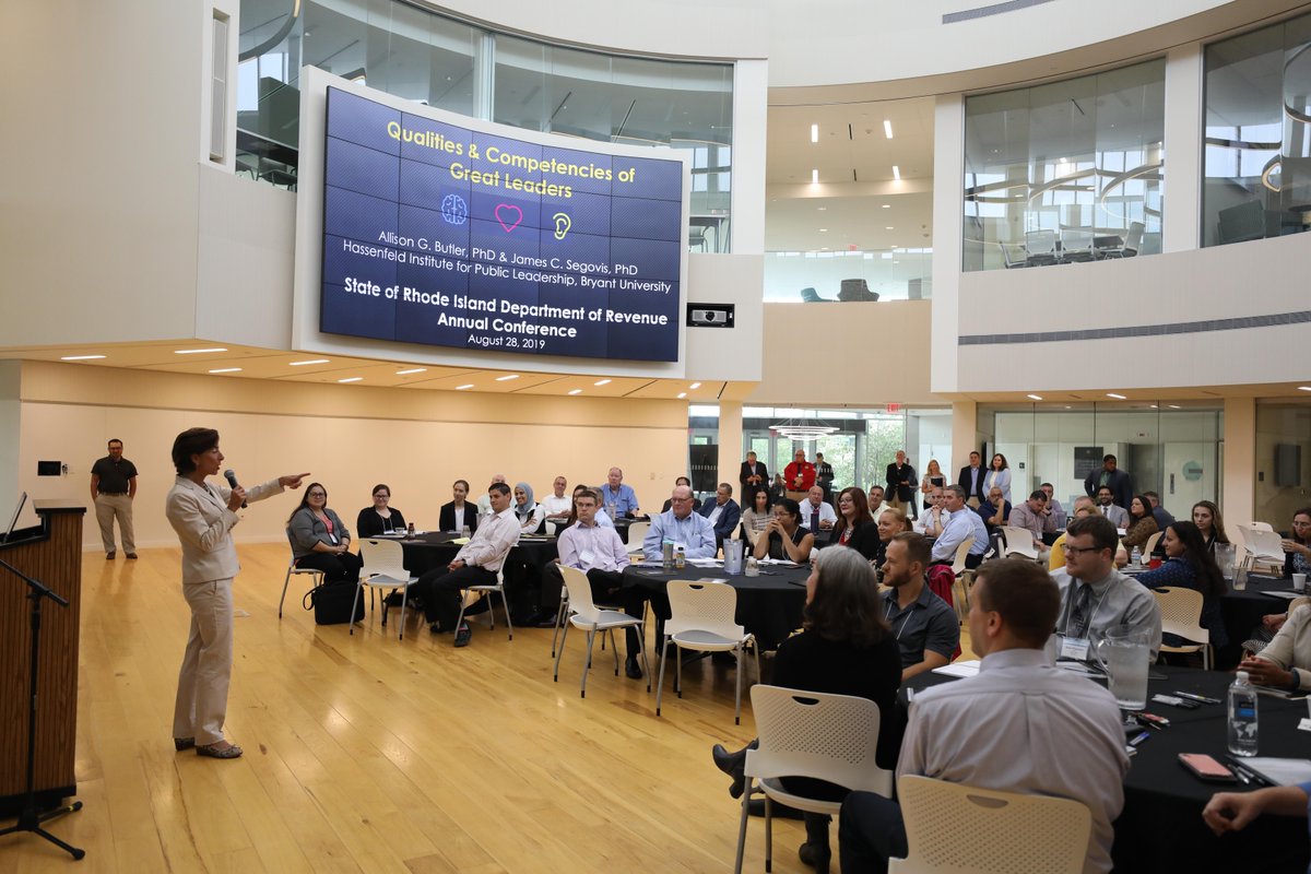 Bryant University (@bryantuniv) on Twitter photo R.I. <a href="/GovRaimondo/">Gina Raimondo</a> was on campus this morning to give the opening remarks for the <a href="/rirevenue/">@RIRevenue</a> department's annual workshop, hosted this year by @HIPLBryant. Bryant professors Allison Butler, Kacy Kim, and Jim Segovis were among the featured speakers at this year's workshop. R.I. <a href="/GovRaimondo/">Gina Raimondo</a> was on campus this morning to give the opening remarks for the <a href="/rirevenue/">@RIRevenue</a> department's annual workshop, hosted this year by @HIPLBryant. Bryant professors Allison Butler, Kacy Kim, and Jim Segovis were among the featured speakers at this year's workshop.