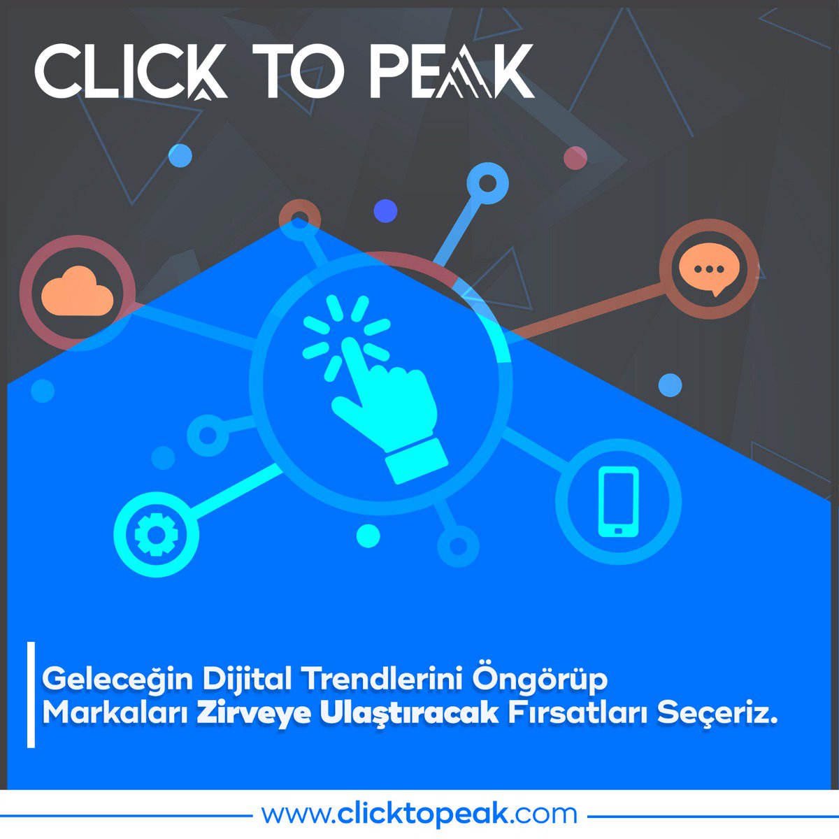 ClicktoPeak's tweet photo. Başarılı bir firma bugün sağlam adımlar attığı sürece geleceğini öngörebilir. Markanızı Zirveye Taşımak için Buradayız. 🤘

#clicktopeak #dijitalmedya #inyourfuture #seo https://t.co/PhhPy3ad68