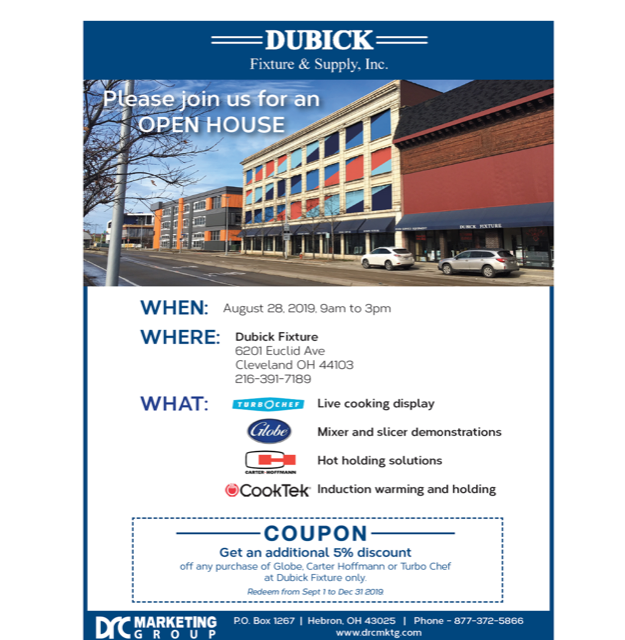 dubickfixture's tweet image. Join us TODAY for our open house. We will have live cooking displays, food and drinks, equipment demonstrations, and you can meet with some of the industry leaders in restaurant equipment! You can also take a look around our massive 80,000 sq ft showroom full of equipment!