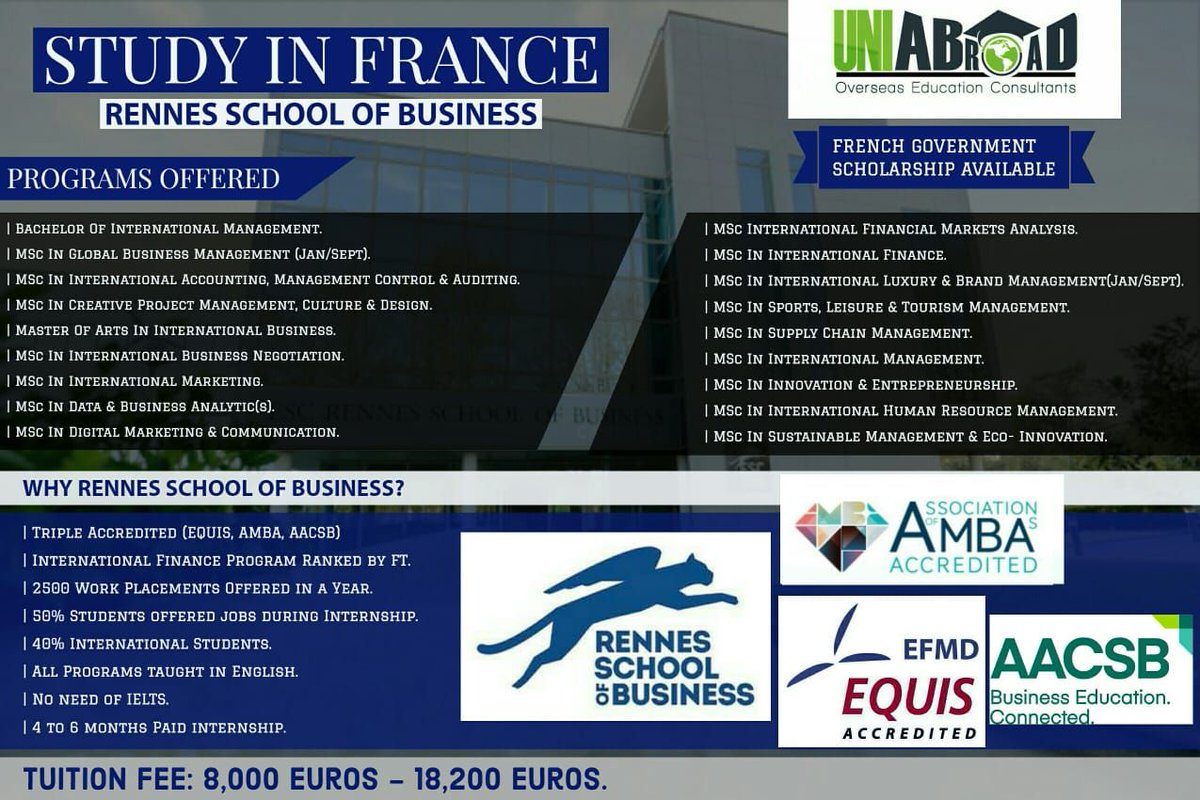 UNIABROAD_INDIA's tweet photo. Mysore's No.1 Overseas Education Advisory!!!⠀⠀⠀
STUDY IN FRANCE!!!⠀⠀⠀⠀
#studyingabroad #studyinfrance #Studyinlondon #RENNES #internships #scholarships #lowtutionfees ⠀⠀⠀
visit #uniabroad #mysore⠀⠀
⠀⠀
Reach us@www.uniabroad.co.in https://t.co/q6eI2b4jWj