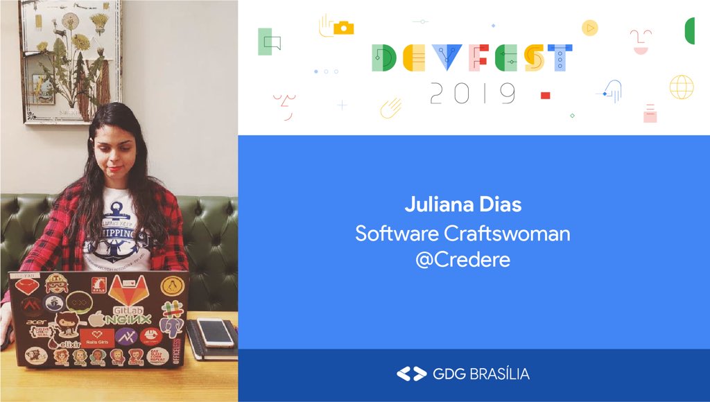 GDGBrasilia's tweet photo. Juliana Dias é Software Craftswoman na Crede. Organiza as comunidades Diversity.rb, Guru-GO e Guru-BR. #DevFest #DevFest19 #DevFestBSB https://t.co/sGegXbxIDM