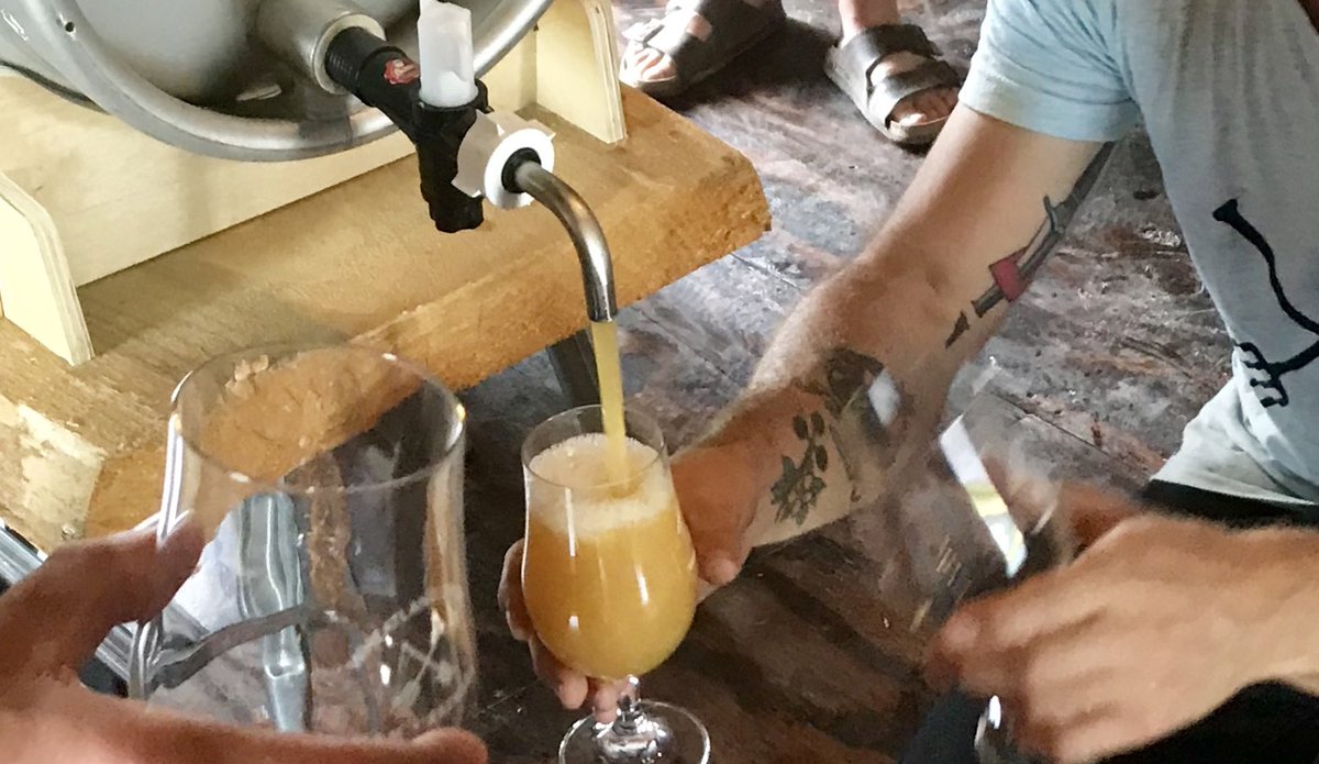 WheatlandSpring's tweet photo. Stoked about the estate Peach Hefeweizen we are prepping to help kick off @DCBeerWeek with @ChopHouseBrew at their cask night Sept 6th - get your tickets! See you there @BlackNarrows https://t.co/wDfAJa3wrk