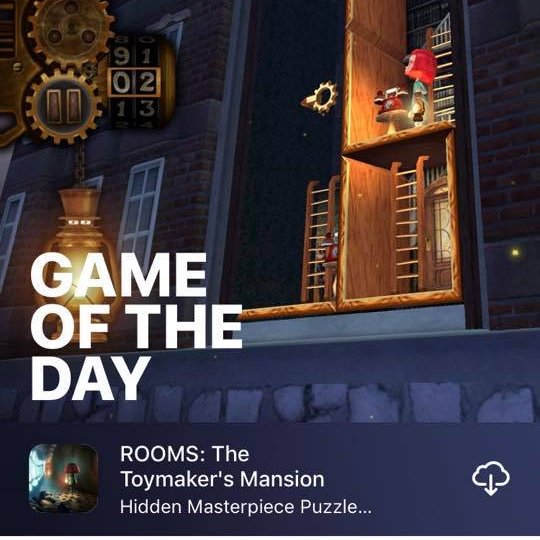 HandMadeGame's tweet image. "ROOMS: The Toymaker’s Mansion is so charming, you can’t help but fall under its spell."
#ROOMS is featured on the Game of the Day at UK 
@AppStoreGames! Read the full article here😆
apps.apple.com/gb/story/id147…

#AppStore #indiegame #Puzzle #madewithunity #UnitedKingdom #mobilegames