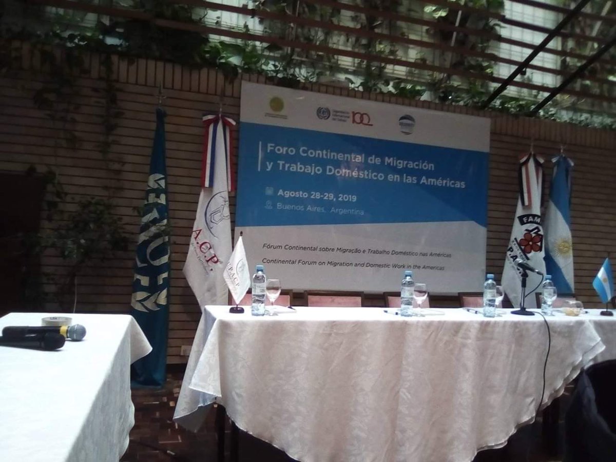 SINACTRAHO's tweet photo. Foro Continental de Migración y Trabajo Doméstico en las Américas.
Agosto 28-29 Buenos Aires, Argentina.
Participa María de la luz Secretaria General Colegiada y Yolanda Fuentes Presidenta de la Comisión Autónoma de Honor y Justicia de #SINACTRAHO
#TrabajadorasDelHogar
#Mexico https://t.co/wJDOvFSsfh