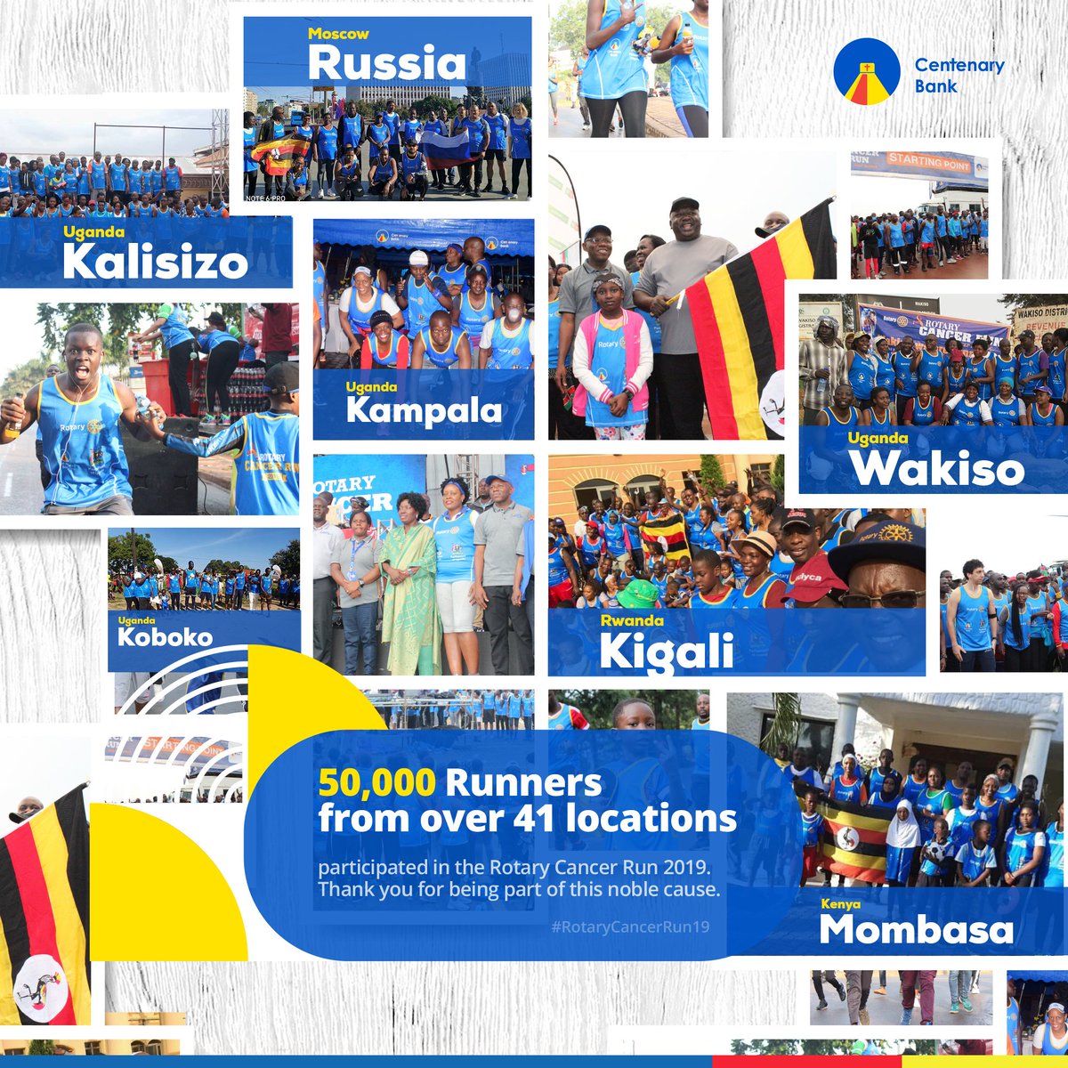 CentenaryBank's tweet photo. Thank you to everyone that participated in the #RotaryCancerRun19 since its inauguration in 2012. 

Each one of you is a testament to the vital need to improve the cancer situation in Uganda through early detection and appropriate pre and post-treatment care. https://t.co/jS0EnxQHI1