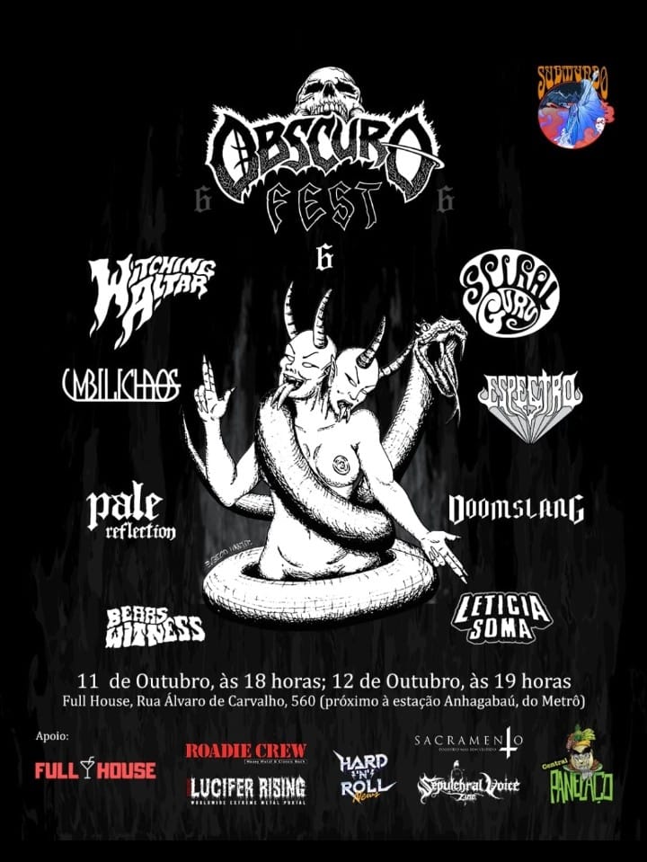 SepulchralVZine's tweet photo. OBSCURO FEST 6
>>> Acesse: https://t.co/F9a8s8Jo1l <<<
#BearWitness #Doomslang #Espectro #LeticiaSoma #stoner #doommetal #stonerdoommetal #stonermetal #metalbr #obscurofest #PaleReflection #SpiralGuru #Umbilichaos #WitchingAltar https://t.co/xGVllJzfq2