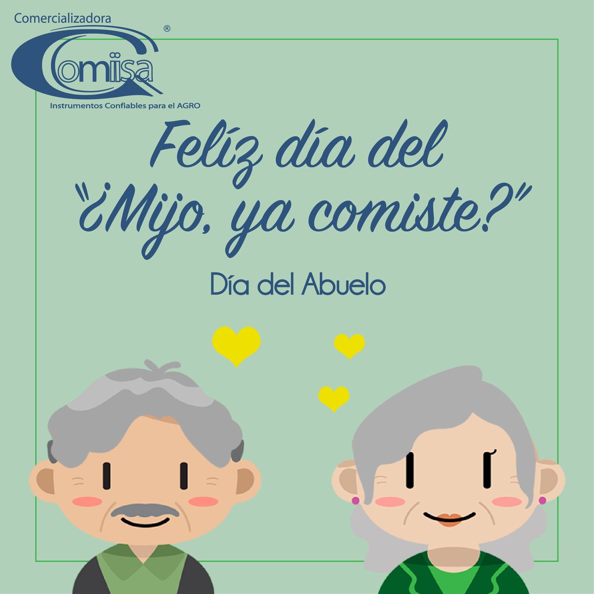 CComiisa's tweet photo. Felicidades a todos los #agrónomos y #agricultores🌱que son abuelos y en todo caso si tienen a sus abuelos felicítenlos, recordemos que ellos están llenos de sabiduría y lo que nos dicen es para que seamos mejores cada día 💗✨

#DiaDelAbuelo #Comiisa #FelizMiercoles https://t.co/NXP67ZiUx8