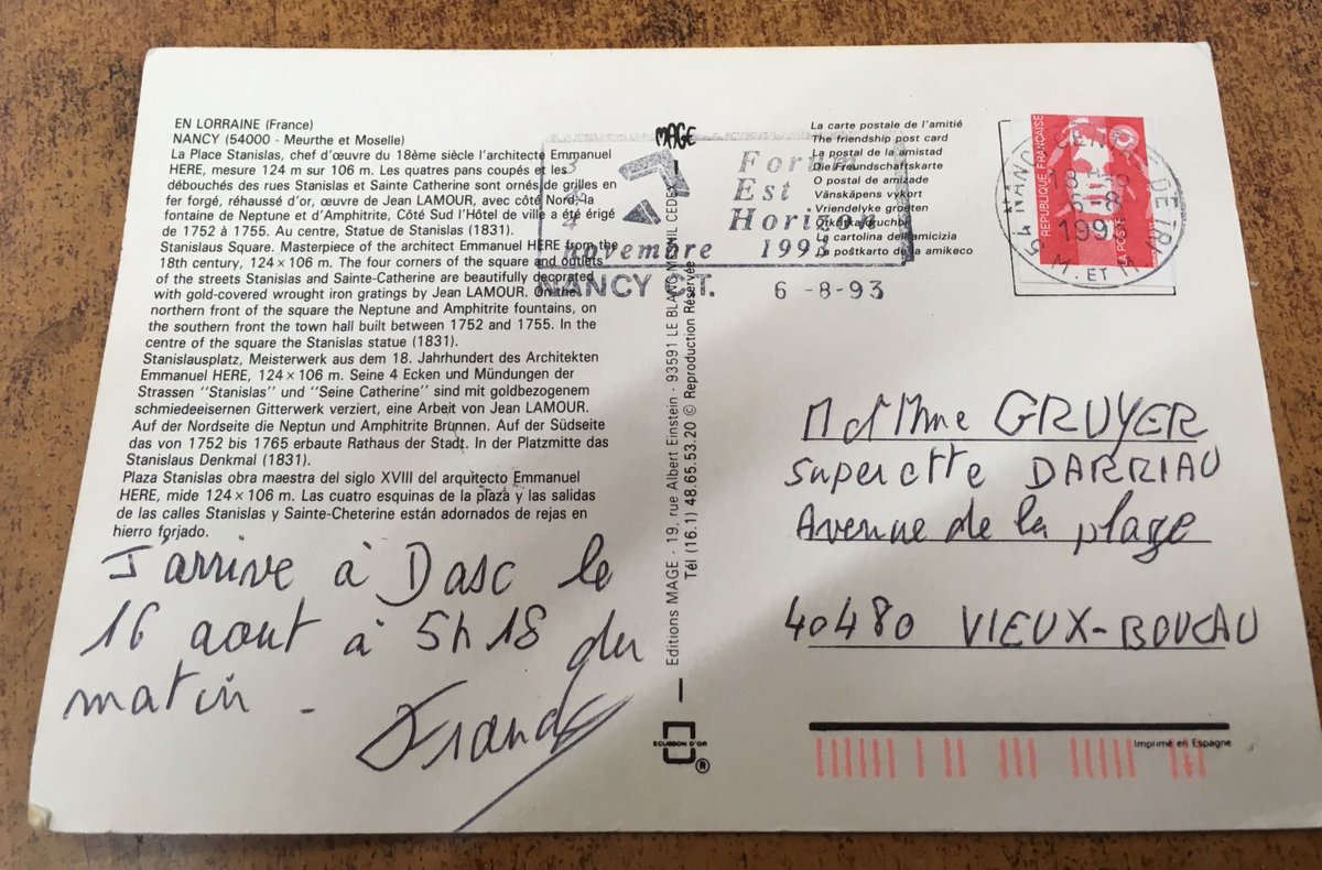 #Landes : une carte postale arrive à Vieux-Boucau vingt-six ans après.
sudouest.fr/2019/08/28/lan…