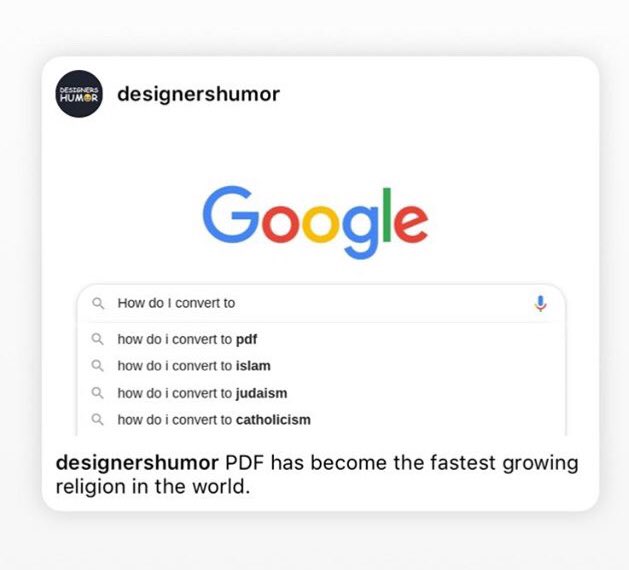 i_noted's tweet photo. PDF has become the fastest growing religion in the world #PDF #Google #Funny #Humor #LOL 😂 https://t.co/5uHwiFWtwB
