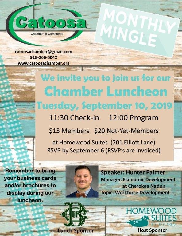 We hope you'll join us for our next chamber luncheon. Thank you, Bank of Commerce, for serving as our Lunch Sponsor!