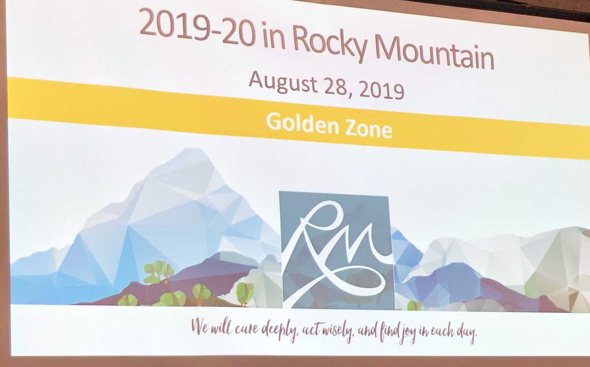 JTurner_RPsych's tweet photo. Pleased to be starting the school year in Golden this morning. Caroline Carl Osborn asks us to think about the small conversations that foster deep relationship, meaningful engagement and supports student wellness and achievement. #WelcomeBack https://t.co/ttwa8s3sZB