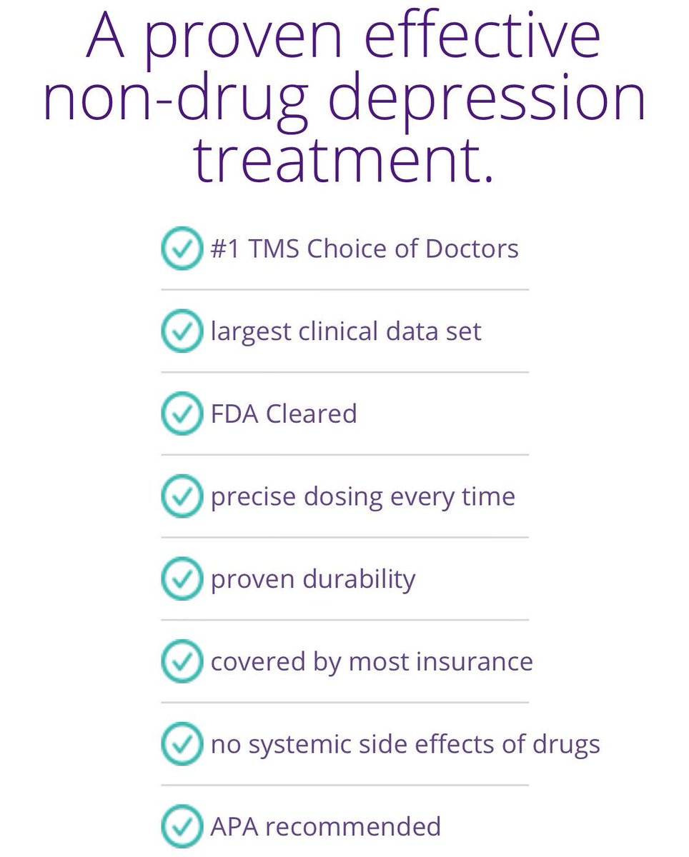TMSofNJ's tweet photo. TMS is a great alternative for patients who found no relief in depressive symptoms with medication. Little to no side effects are reported with TMS and the results are remarkable. Call 732-740-7675 to schedule your evaluation today! https://t.co/nSkVevpBFr