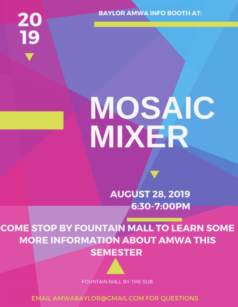 Hey ladies come by fountain mall to see us at mosaic mixer and learn what’s going on this year!