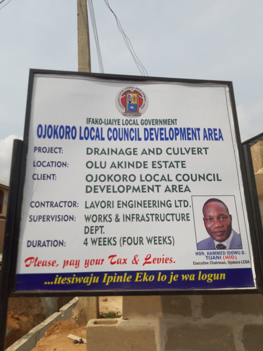 HIDtijani's tweet photo. Having a Standard Drainage system, would really help stop Flooding in this Area of Olu Akinde Estate of Ojokoro LCDA.
"An Ongoing Inspection on the Project... https://t.co/mMk6zoyRxr