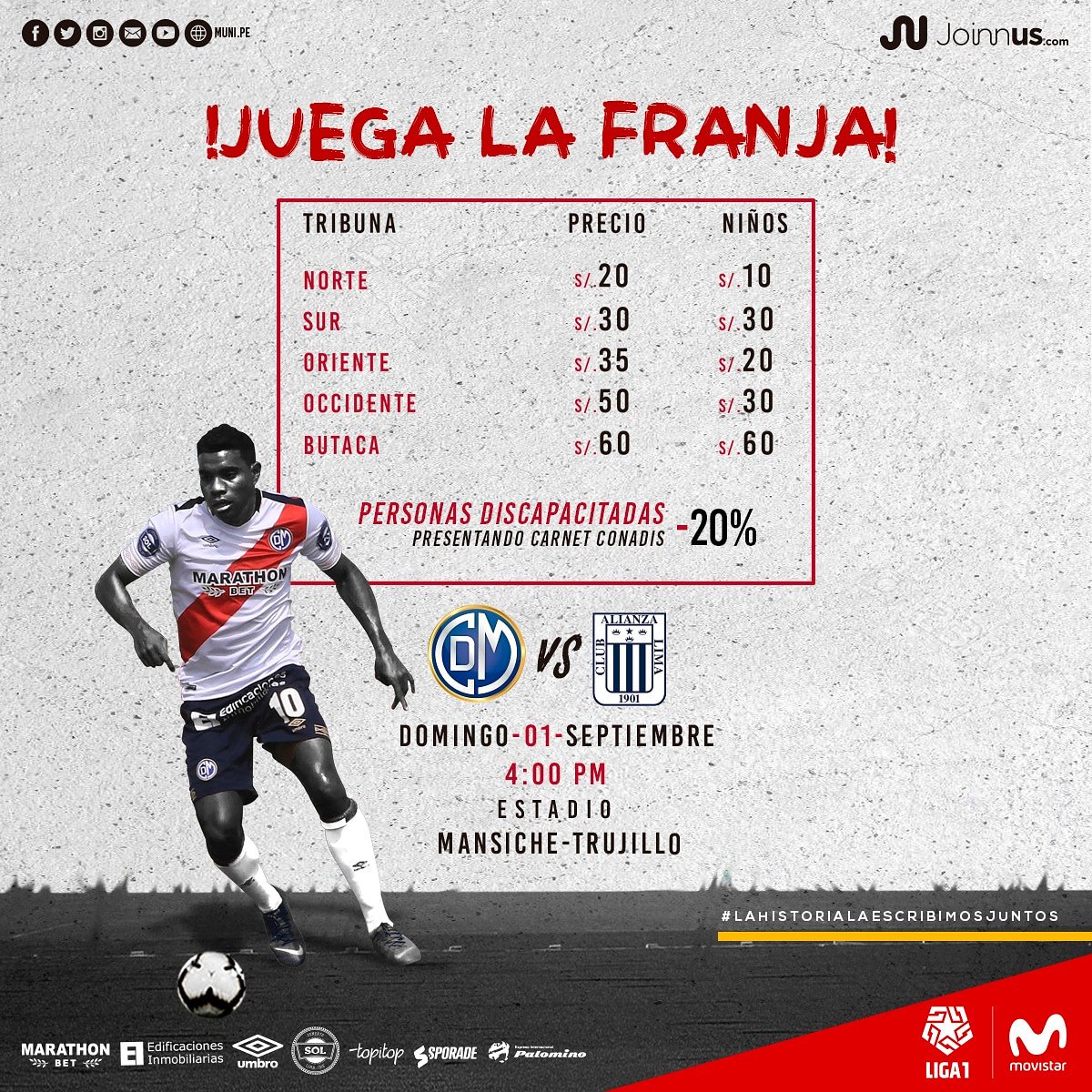 CCDMunicipal's tweet photo. #CDMvsAL
Este domingo nos enfrentamos a Alianza Lima y saldremos a la cancha con el objetivo de llevarnos los puntos ⚽
Hincha Edil, déjanos un mensaje de aliento en nuestra preparación para el partido ⚪🔴⚪
Compra tus entradas vía @joinnus :https://t.co/CEm56MVUAk
#EchaMuni https://t.co/ee0i1jhYdF