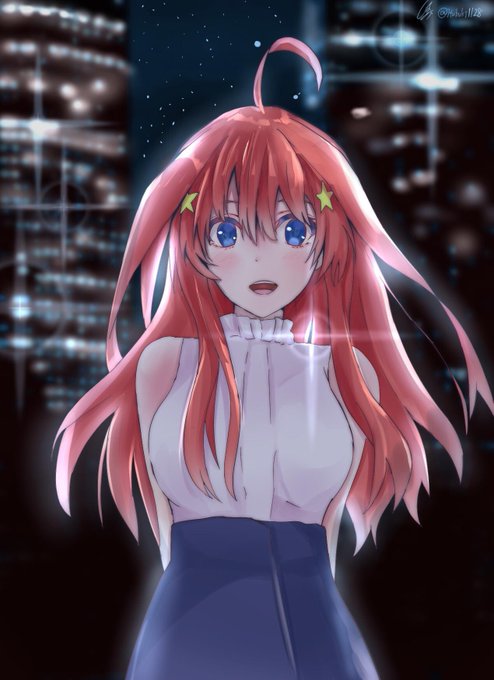 風吹さんがTwitterに投稿した中野五月(五等分の花嫁)のイラスト。