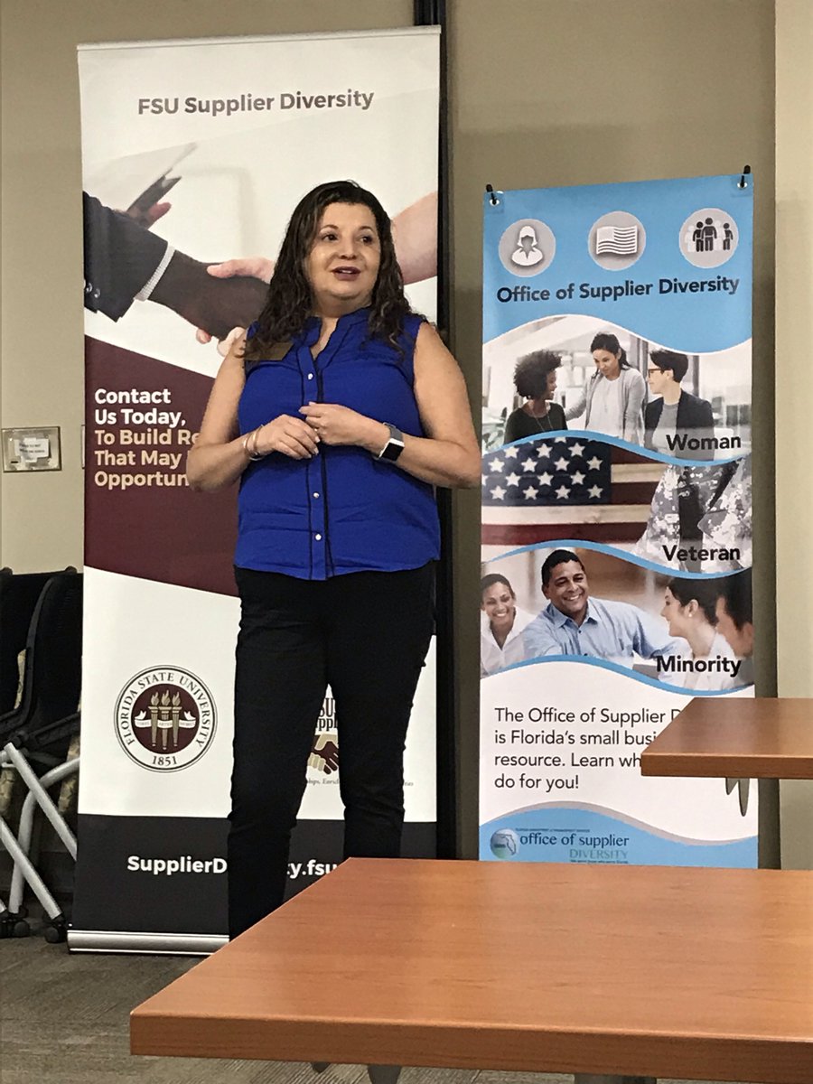 FloridaDMS's tweet photo. Today’s #FLOSD &amp; @floridastate workshop featured marketing research, tips, lessons learned and more! Thank you Gloria Pugh @amwatmovers and Keith Bowers @SBDCrattlers for sharing your experiences &amp; resources with #iHeartTally #smallbiz owners! https://t.co/tfrao2dfUn