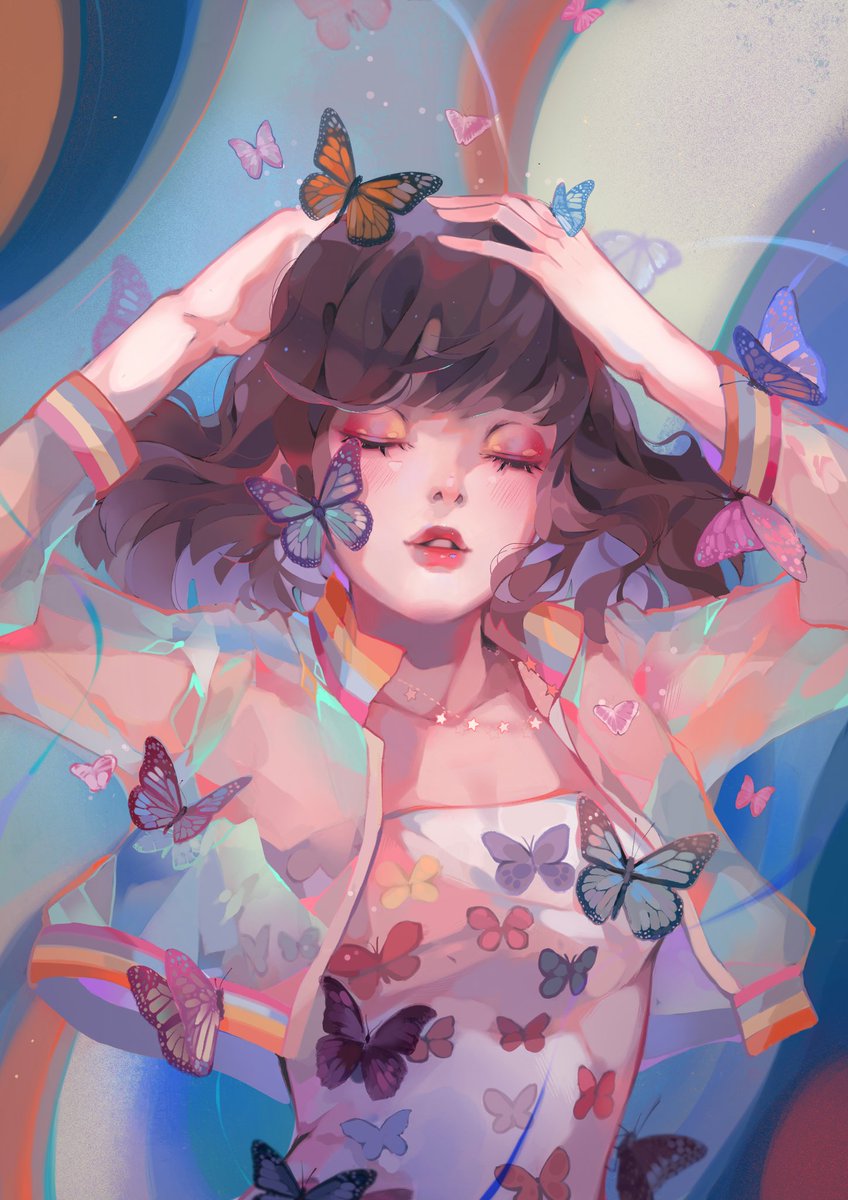 nayu_illust's tweet photo. Drawing for @ aesthentials on instagram! 💕🦋 https://t.co/Ei6QG2uD18