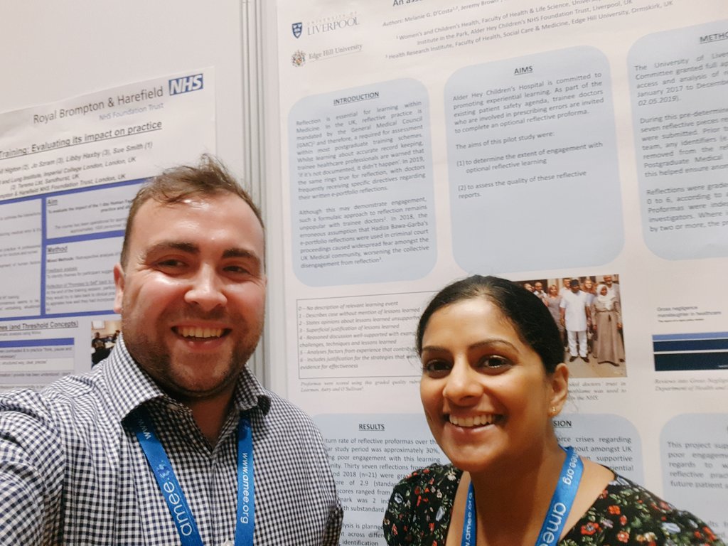 DrAaronBraddy's tweet photo. Was brilliant to meet @MelDC04 today, another @NIHRresearch ACF in #MedEd at #AMEE2019...we are a rare breed! @ImperialMERU @lungsatwork @tasme_uk @asmeofficial @AMEE_Online https://t.co/GI5aLjnyUI