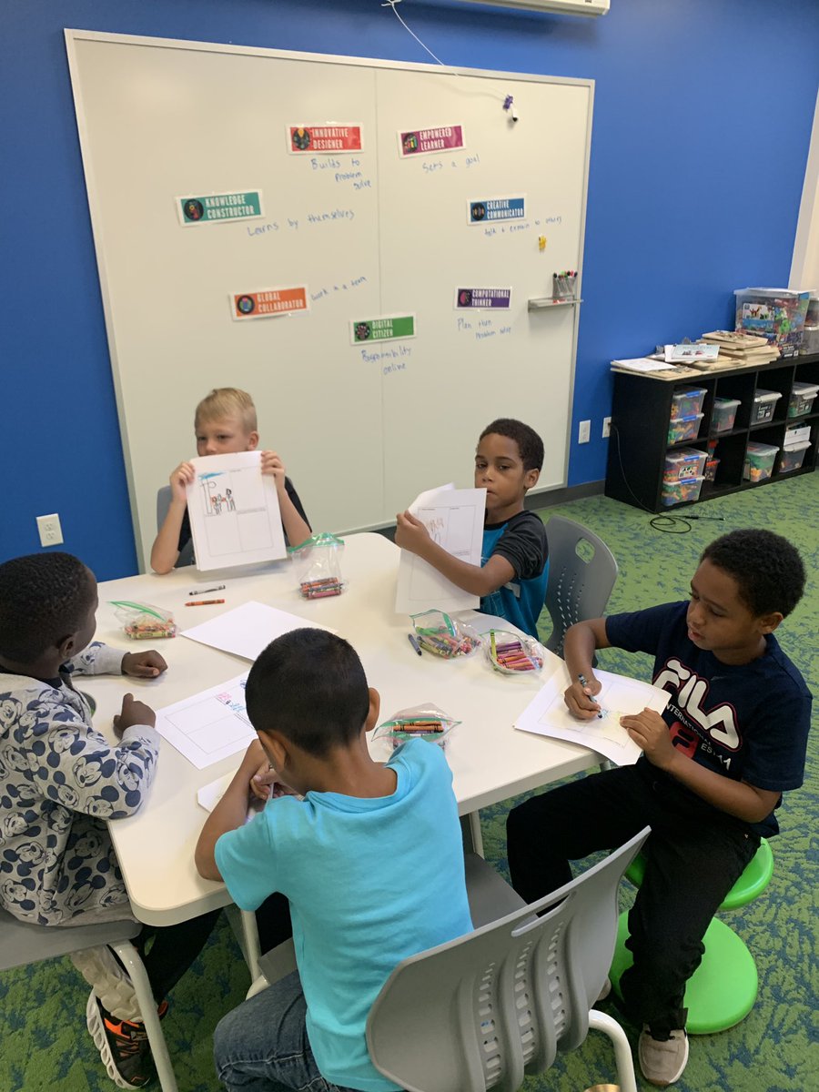 2nd graders making meaning of the innovative learner practices by drawing themselves as knowledge constructors! <a href="/CCSDSTEM/">Cherry Creek STEM</a> #JnyeTheSTEMguy