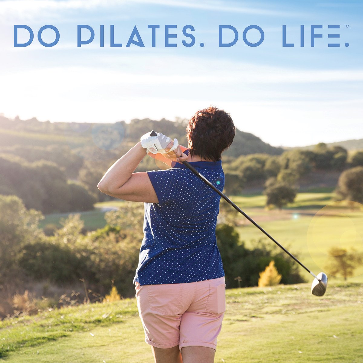 #NationalGolfMonth Pilates is based on movement from the center of the body, as is your golf swing. Core strength can improve hip rotation, range of motion in the shoulders and back stability leading to more powerful and accurate shots.

#golf #golfer #golfworkout #golfwarmup