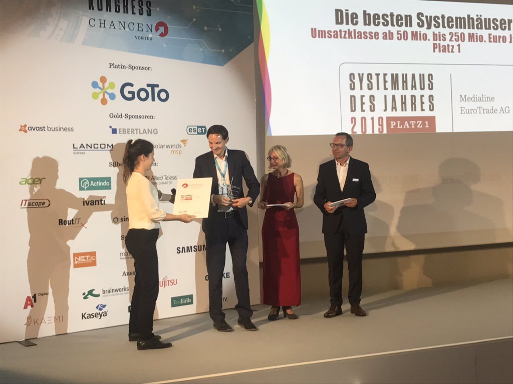 Systemhaus des Jahres 2019 - Platz 1 für @MedialineAG. Danke an unser Team für diese Spitzenleistung und unsere Kunden für dieses Spitzenfeedback. Das macht uns stolz und spornt uns an- #bestteam #loveourcustomers #proud