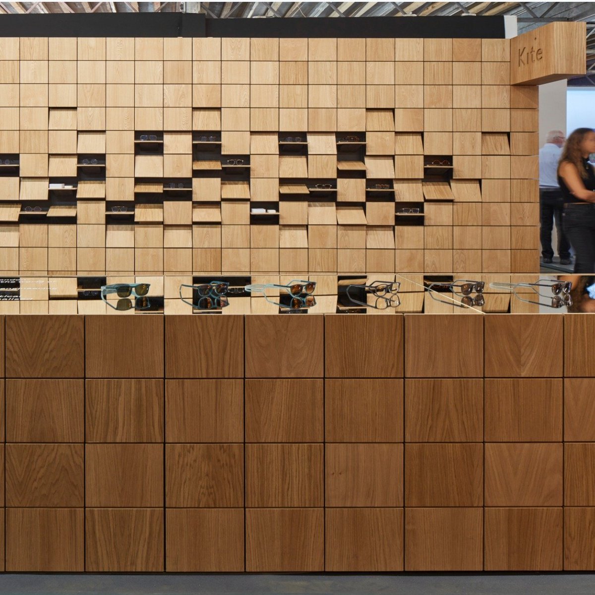 LAYER designed the <a href="/kiteeyewear/">Kite Eyewear</a> stand at @thedesignjunction in 2018. It previewed KiteONE, Kite’s new 3D printed made-to-measure system. The installation was inspired by Kite’s roots in hand crafted, thoughtfully designed and tech lead individual glasses.