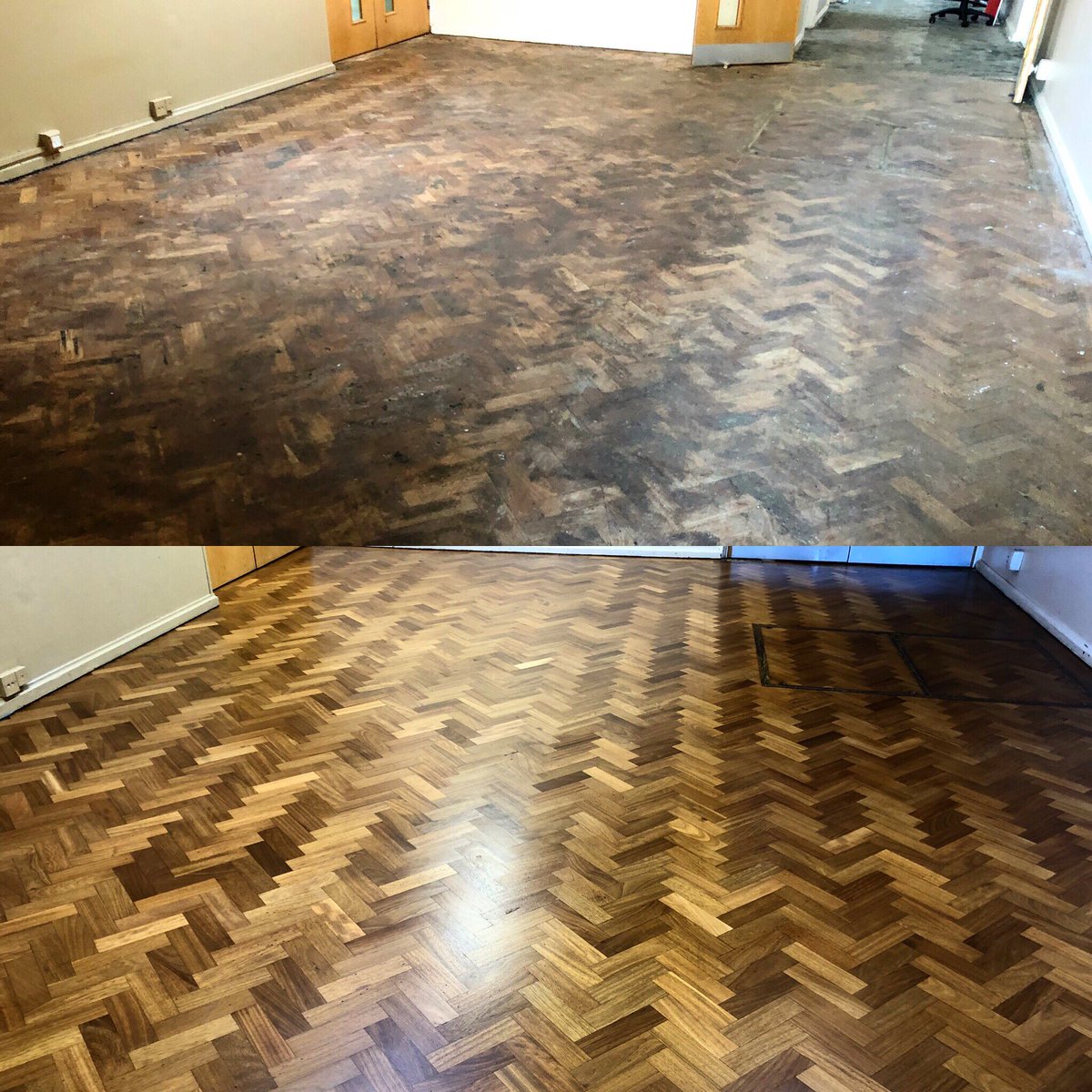 salisbury_wood's tweet photo. New reception ๐ฎ #fresh #parquet #parquetfloor #transformationwednesday #grain #receptiongoals #sanding #flooring #hardwoodfloors https://t.co/zkmDVJQ1qb