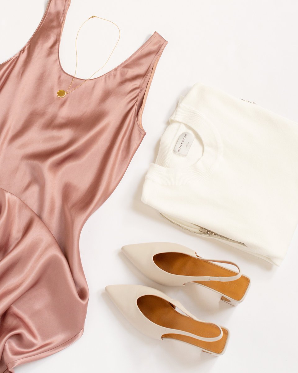 There are so many ways to style a slip dress - we love throwing over an easy sweater for a casual transitional look. How will you style the Melanie?