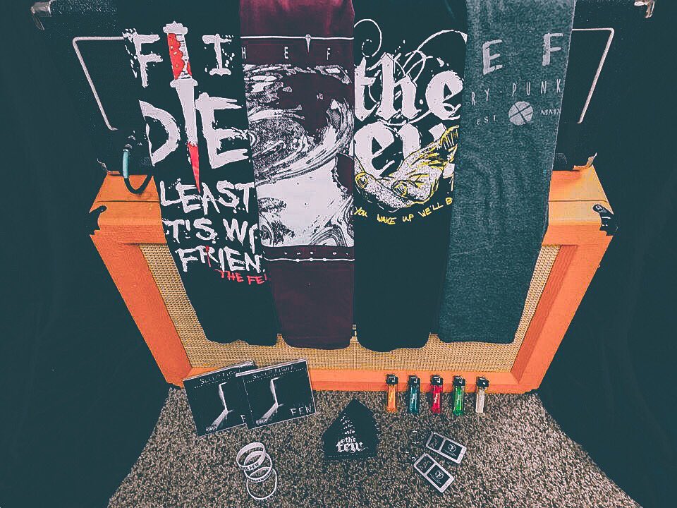 TheFewOfficial's tweet photo. We’re thinking of ideas for new merch! What is your favorite piece of band merch you have ever bought? https://t.co/rolhOBba3I