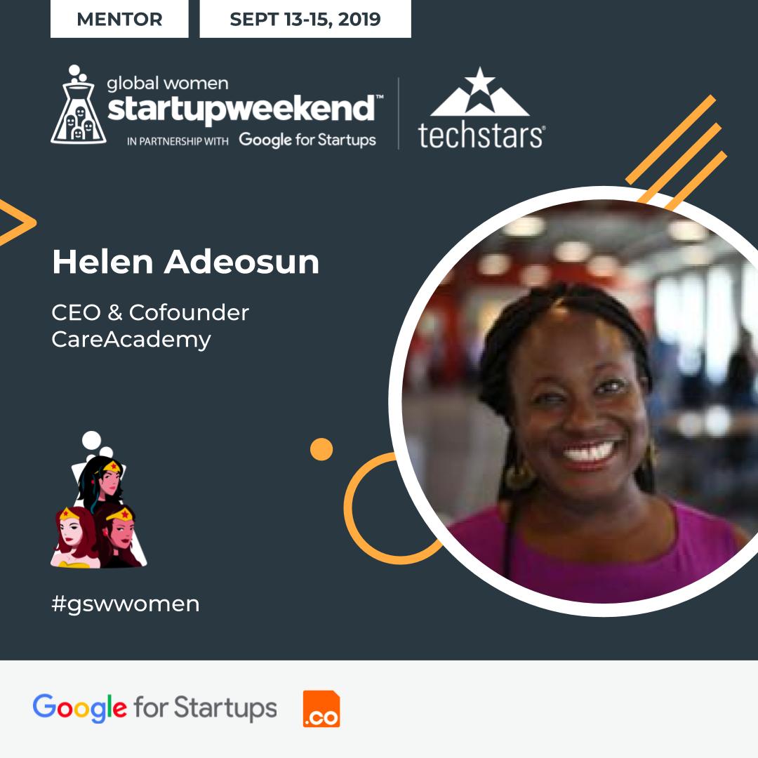 SWBoston's tweet image. Helen Adeosun is the CEO and co-founder of @careacademyco. She has significant experience in award-winning online education, allied healthcare, and workforce development programs. 

Meet her from September 13th to 15th at #SWWomenBoston! #womenintech #gswwomen