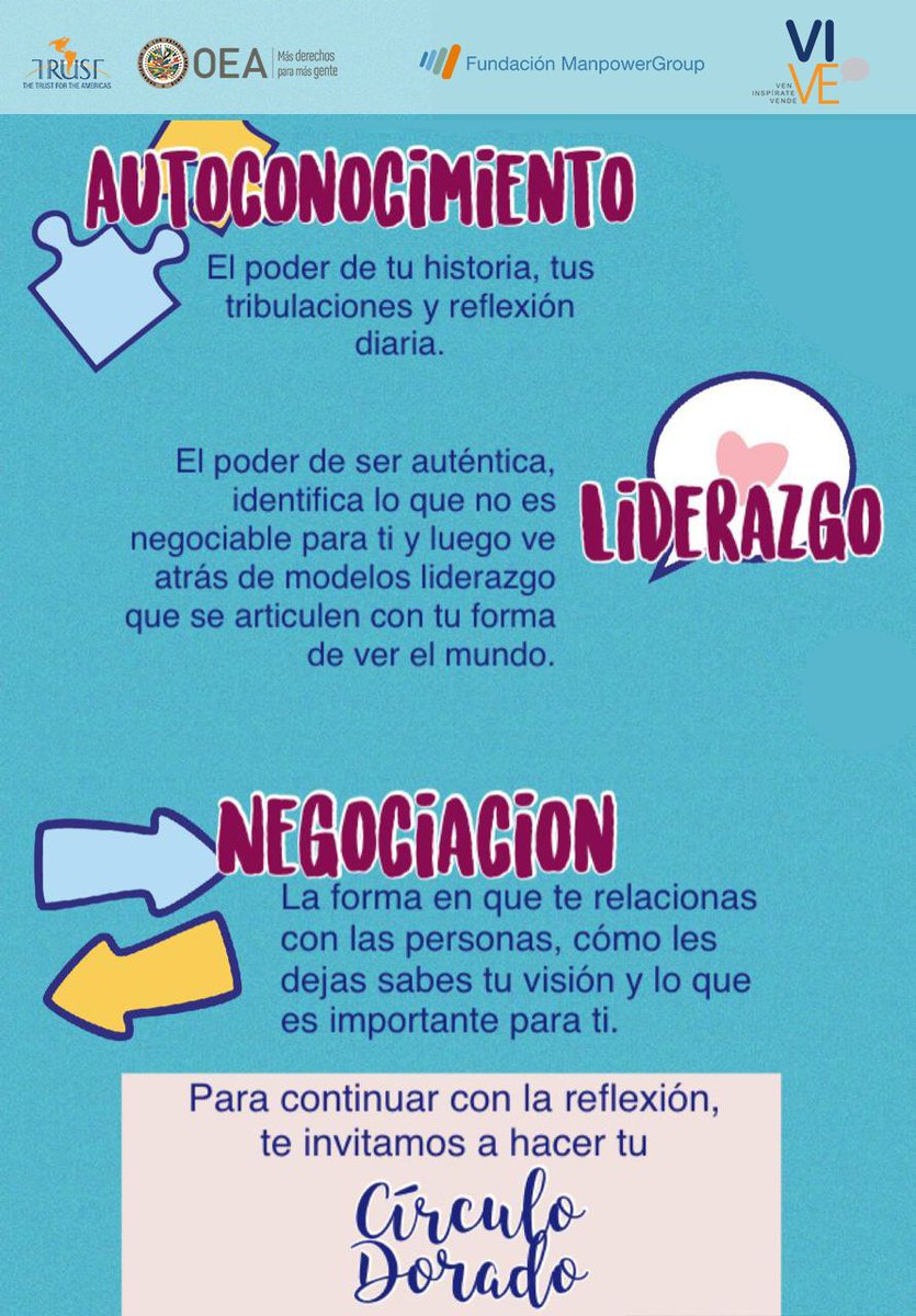 ProyectoVIVEmx's tweet photo. Atención emprendedoras, en la sección de #VIVETips, te invitamos a realizar tu circulo dorado para que aprendas más sobre: Auto conocimiento, liderazgo y negociación. #ProyectoVIVEmx https://t.co/vjCKpgBhKu