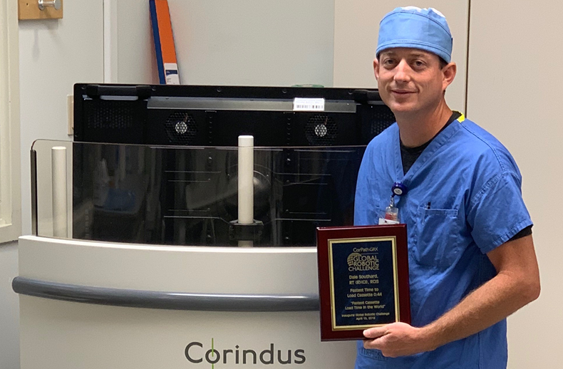 WellSpan's tweet photo. Congratulations to Dale, a tech at WellSpan York Hospital Cardiac Diagnostic Lab, for winning the Global Robotic Challenge. Dale attributes, "our strong relationships in the lab, both with fellow techs and physicians" as critical to the lab's success. https://t.co/YAdPk741P7 https://t.co/rrllmHh3xV