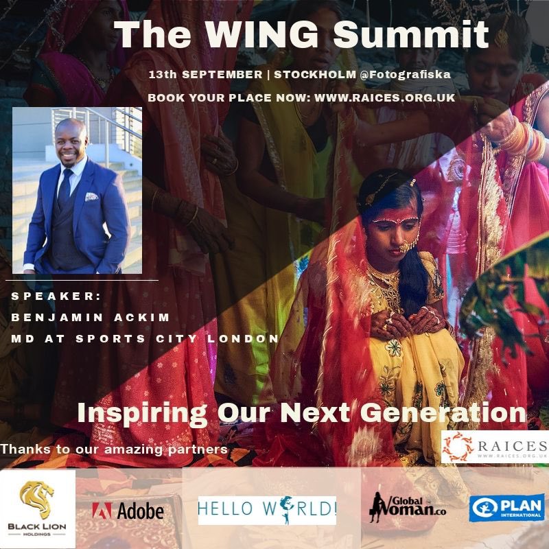 BenjaminAckim's tweet photo. Very excited to announce I will be speaking at the Raices Wing Summit in Stockholm, Sweden 🇸🇪 on September 13th 2019, on the Legacy of Sport and its importance in the lives of girls around the world.

Please join me if you can on this momentous occasion.
https://t.co/Kr41JPRnXW https://t.co/d9OPhdp5cl