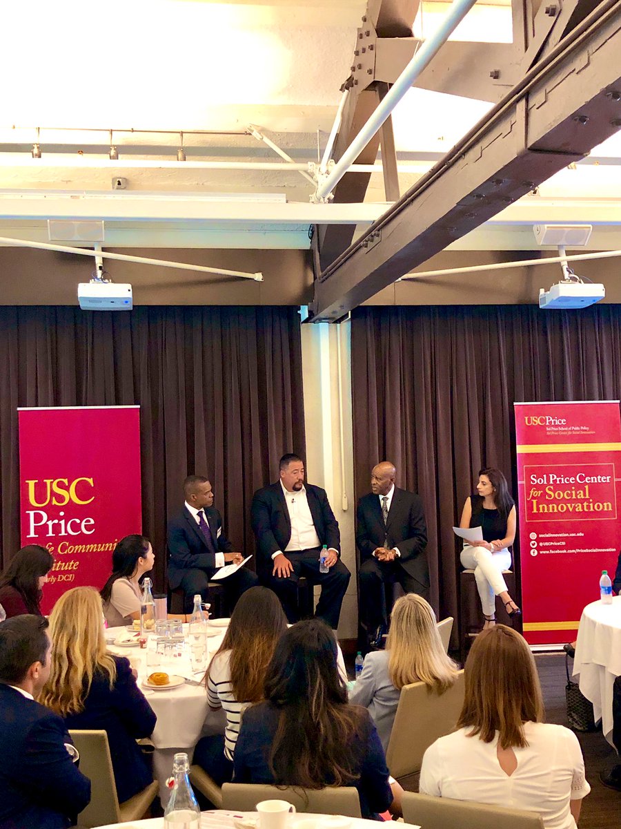 PSI_USC's tweet photo. Neighborhood Date for Social Change @Microsoft Criminal Justice Convening this morning! Panelists include Joumana Silyan-Saba from @HCIDLA, Earl Paysinger-Vice President Civic Engagement at @USC &amp; Fernando Rejon from @UrbanPeaceInst! Moderated by @esouthersHVE. #PublicSafetyData https://t.co/bJFYMYBkvH
