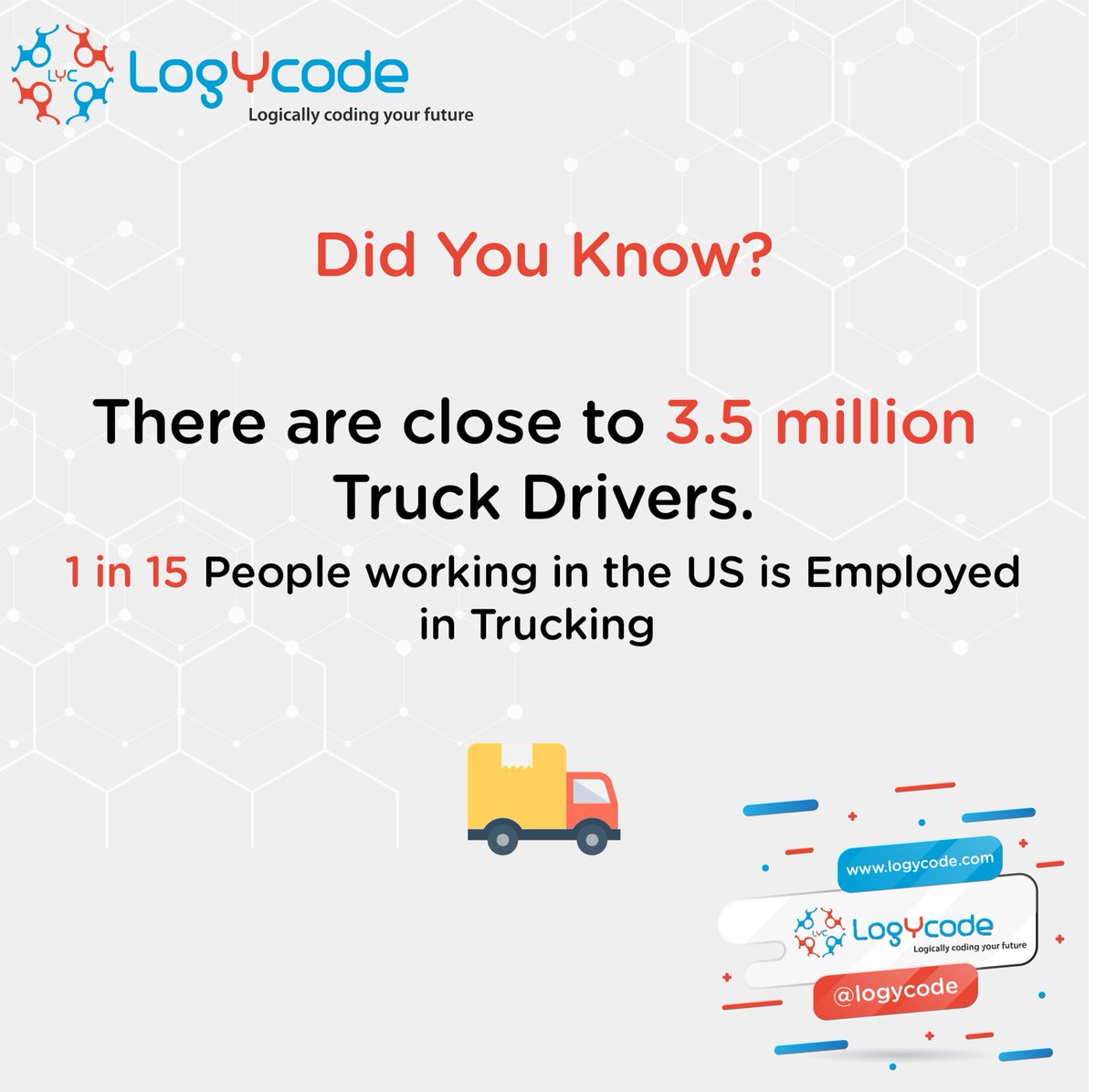 logycode's tweet photo. #LogYcode #transportation #logistics #logisticssolution #roadtransport #didyoukonw #digitaltransformation #freightsolution #trucking #useconomy #transportindustry #fact #erpsystemsoftware #Digitalization https://t.co/bRU9YszB0E