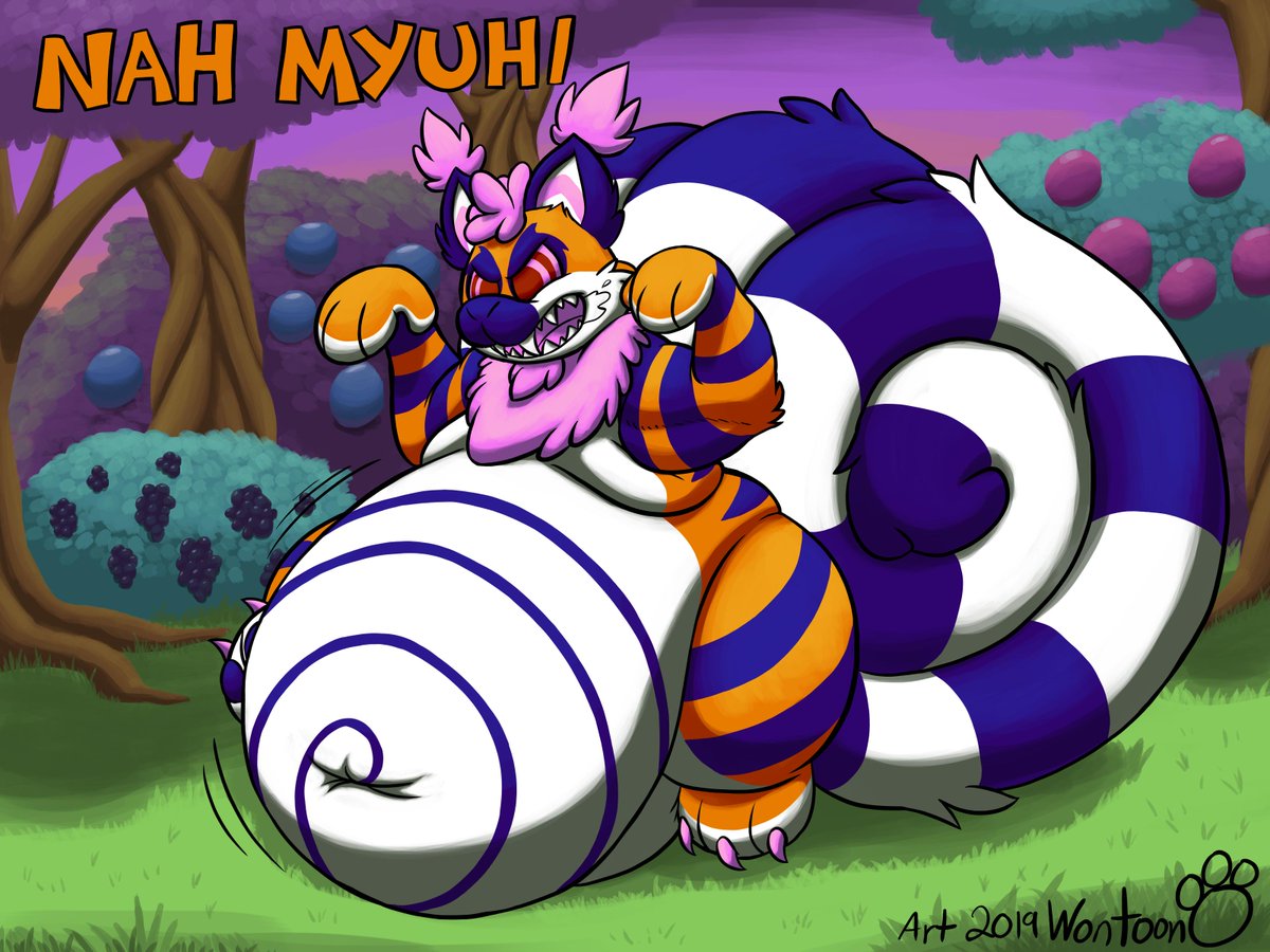 WontoonWuff's tweet photo. Meet Nah Myuhi. He's a guy with an insatiable appetite and 10 times out of 10 he will eat you unless you put a special collar on him, which will reduce those chances to 2 out of 10. Probably a fairy. Generally in a dream world with endless food, so... how did he get out? https://t.co/SgflqXtZMZ