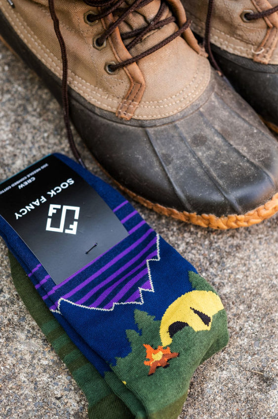 SockFancy's tweet photo. This sock is pretty in-tents, guys. 🏕️ #feedyourfancy #SFseasonal https://t.co/euuTb6qAgI
