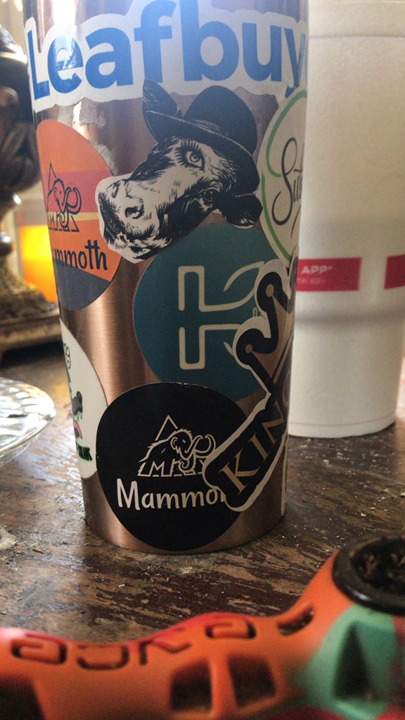 missimjustme1's tweet photo. @OkcMammoth using your stickers from #CannabisCup to help fill in the gaps! Yhanks🙌🏻💚 https://t.co/Q1qiEswvru