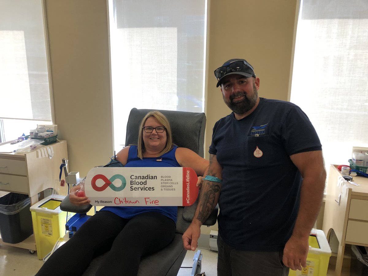 First time blood donation Sirens for Life <a href="/ChtownFire/">CharlottetownFire</a> @LifelinePEI