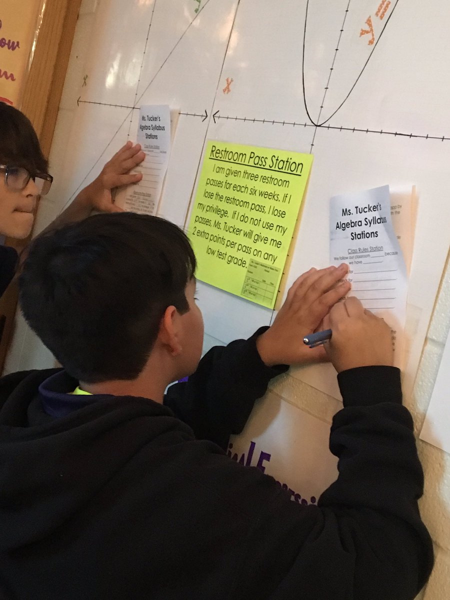 ASTuckerKing's tweet photo. Syllabus stations- rules & procedures! #purposefulmovement @NISDPatNeff #wearepatneff #wearebettertogether #mathrules #nerdsforlife #neffinspired https://t.co/WpssTK0Whj