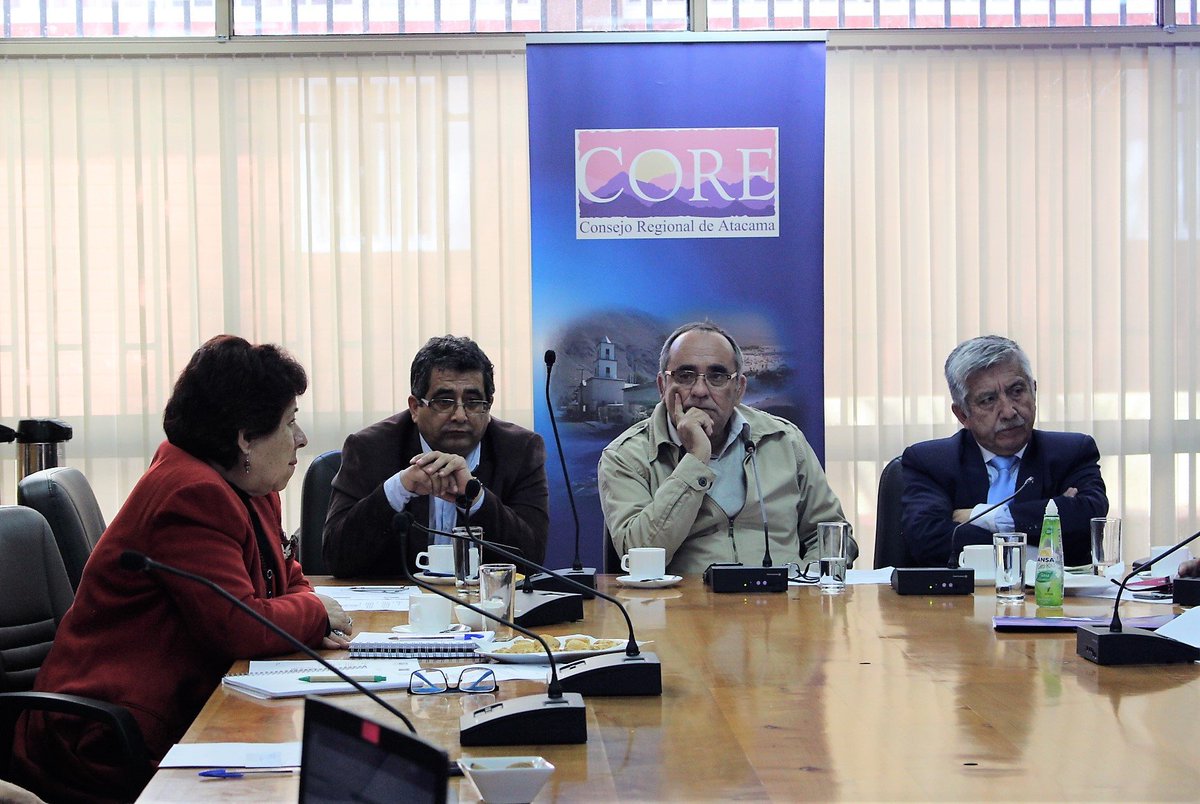 CORE_ATACAMA's tweet photo. Comisión de Inversiones del CORE Atacama, presidido por el Consejero Fernando Ghiglino, analiza Glosa 6% FNDR, modificación presupuestaria CCIRA y representante del Gobierno Regional para Directorio de Nueva Corporación Paleontológica. Participan CCIRA, Seremi Bienes Nacionales. https://t.co/0EgPyZU077