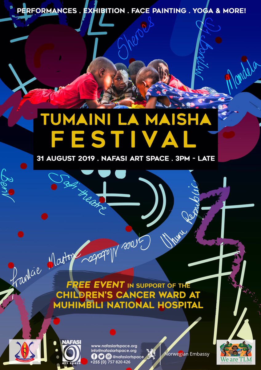 vpcoTZ's tweet photo. It is that time again! TUMAINI LA MAISHA FESTIVAL, Come and join us to put smiles and to help Children With Cancer at Muhimbili National Hospital,the event will be at @nafasiartspace @tlmtanzania @flavianamatatafoundation @DewjiFoundation @smfoundationtz @DiCoCo_TZ https://t.co/oDAsH4UeCB