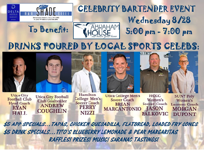 You don't want to miss out on tonight's Celebrity Bartender event benefiting @AbrahamHouseU 😀
