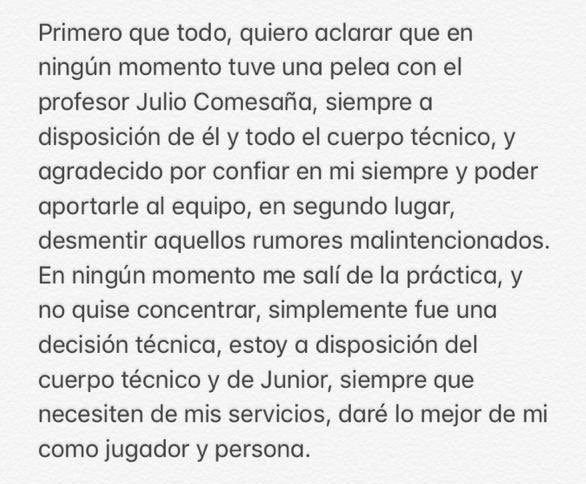 haydar_cesar's tweet photo. Aclarando el tema personal sobre mi convocatoria y los falsos rumores que rondan por redes sociales
Por qué el que me conoce sabe lo mucho lo mucho que quiero conseguir con el el bicampeón 🔴⚪️ https://t.co/HyBjS7fWMe